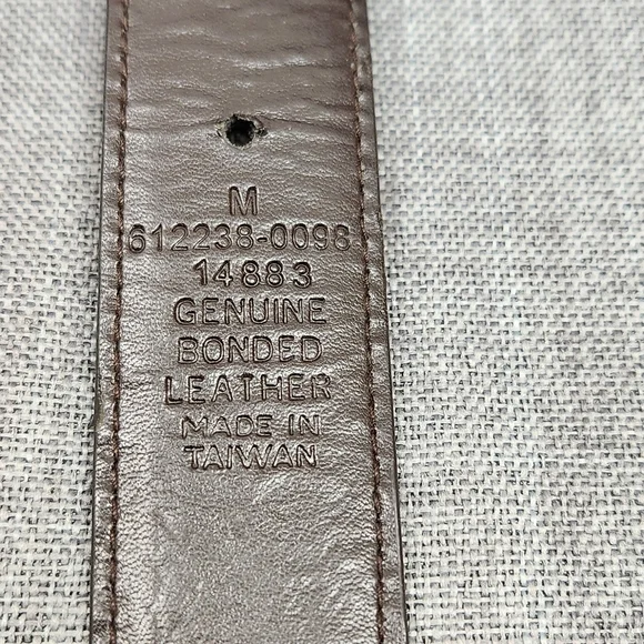 Brown Leather And Navy Braided Stretch Belt Size Medium - Picture 2 of 4